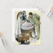 ヴィンテージハッピーファーザーズビクトリアンデイベビーバシネ カード (正面/裏面インサイチュ)