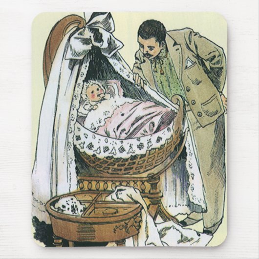 ヴィンテージハッピーファーザーズビクトリアンデイベビーバシネ マウスパッド (正面)