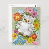 ヴィンテージハッピーフクロウ ポストカード (正面/裏面)