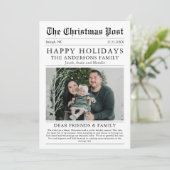 ヴィンテージハッピーホリデーズ新聞家族写真 シーズンカード (スタンド正面)