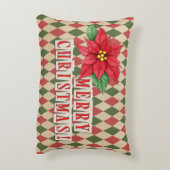 ヴィンテージハッピーホリデーレトロラッピング紙 アクセントクッション (裏面(縦))