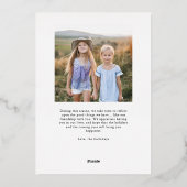 ヴィンテージハッピーホリデー素朴クリスマス写真 箔シーズンカード (裏面)