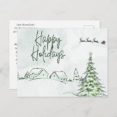 ヴィンテージハッピーホリデー シーズンポストカード (正面/裏面)