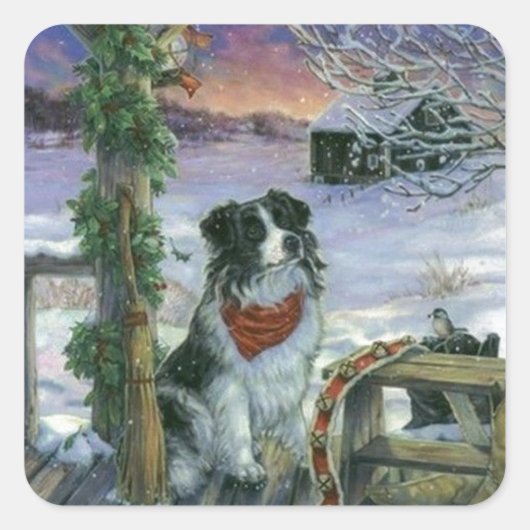 ヴィンテージハッピーホリデー スクエアシール (正面)