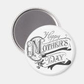 ヴィンテージハッピーマザーズデイマグネット マグネット (正面/裏面)
