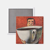 ヴィンテージハッピーマンカップ大コーヒー マグネット (正面/裏面)