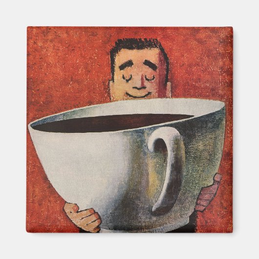 ヴィンテージハッピーマンカップ大コーヒー マグネット (正面)