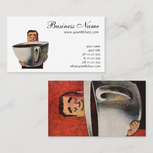 ヴィンテージハッピーマンカップ大コーヒー 名刺 (正面/裏面)