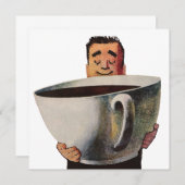 ヴィンテージハッピーマンジャイアントカップコーヒー招待状 招待状 (正面/裏面)