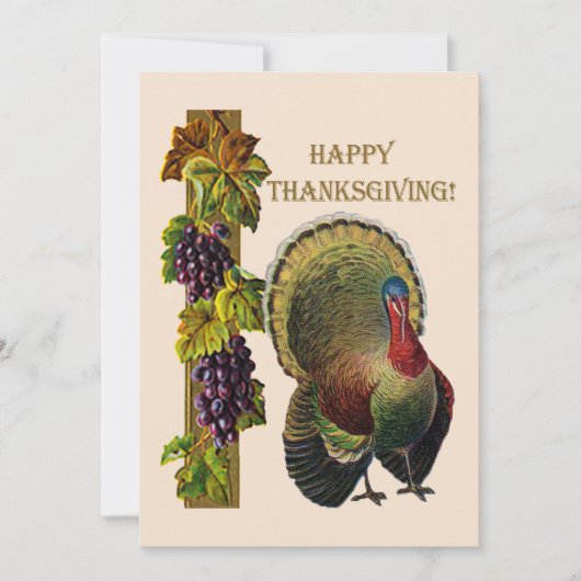 ヴィンテージハッピー感謝祭トルコとブドウ, ZPR 招待状 (正面)