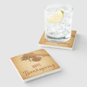 ヴィンテージハッピー感謝祭小麦コーン ストーンコースター (横)