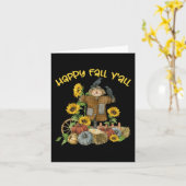 ヴィンテージハッピー秋ヤオールカカクロサンクスギビング カード (黄色い花)