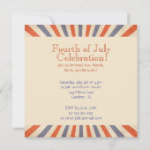 ヴィンテージハッピー4th of 7月USAスターストライプパーティー 招待状 (裏面)