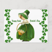 ヴィンテージハッピーSaint patricks dayガールアイルランドことわざ ポストカード (正面)