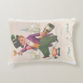 ヴィンテージハッピーSt patricks dayシャムロックシャンパーニュ アクセントクッション (正面)