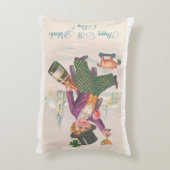 ヴィンテージハッピーSt patricks dayシャムロックシャンパーニュ アクセントクッション (裏面(縦))