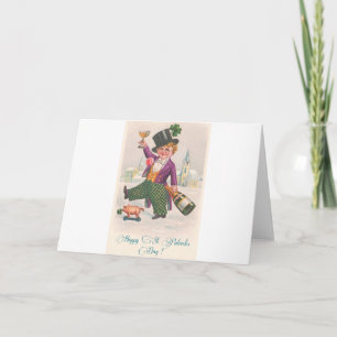 ヴィンテージハッピーSt patricks dayシャムロックシャンパーニュ カード