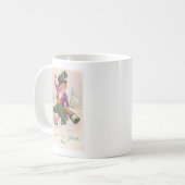 ヴィンテージハッピーSt patricks dayシャムロックシャンパーニュ コーヒーマグカップ (正面左)