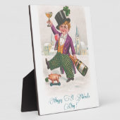 ヴィンテージハッピーSt patricks dayシャムロックシャンパーニュ フォトプラーク (側面)