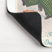 ヴィンテージハッピーSt patricks dayシャムロックシャンパーニュ マウスパッド (コーナー)