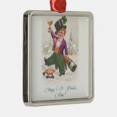 ヴィンテージハッピーSt patricks dayシャムロックシャンパーニュ メタルオーナメント (右)