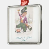 ヴィンテージハッピーSt patricks dayシャムロックシャンパーニュ メタルオーナメント (左)