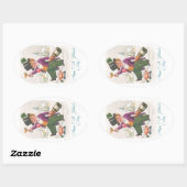 ヴィンテージハッピーSt patricks dayシャムロックシャンパーニュ 楕円形シール (シート)