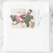 ヴィンテージハッピーSt patricks dayシャムロックシャンパーニュ 長方形シール (バッグ)