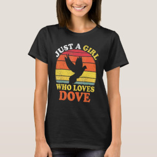 ヴィンテージハト好き女子のTシャツ 鳩 鳥 恋愛 Tシャツ