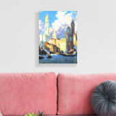 ヴィンテージハドソンリバーウォーターフロント キャンバスプリント (インサイチュ (リビング))