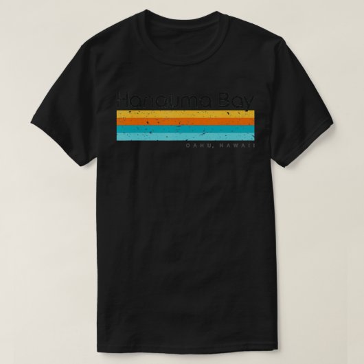 ヴィンテージハナウマベイハワイレトロデザイン Tシャツ (デザイン正面)