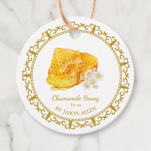 ヴィンテージハニカムカモミール注入ハニーつるラベル フェイバータグ (正面)