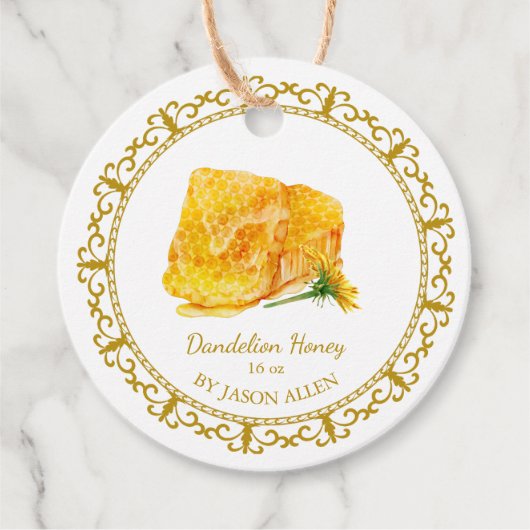 ヴィンテージハニカムタンデヨン注入ハチミツつるラベル フェイバータグ (正面)