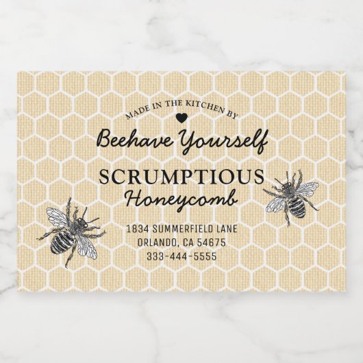 ヴィンテージハニカムハチミツ フードラベル (シングルラベル)