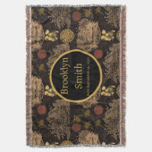 ヴィンテージハニカムビーブラック子供部屋 スローブランケット (正面縦)