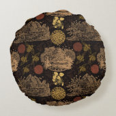 ヴィンテージハニカムビーブラック子供部屋 ラウンドクッション (裏面)