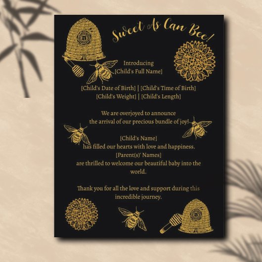 ヴィンテージハニカムビーブラック誕生発表 ポストカード