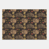 ヴィンテージハニカムビーブラック ラッピングペーパーシート (正面3)