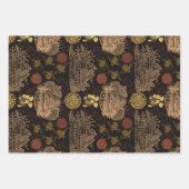 ヴィンテージハニカムビーブラック ラッピングペーパーシート (正面)