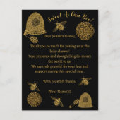 ヴィンテージハニカムビー黒ベビーシャワー ポストカード (正面)