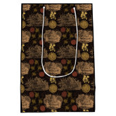 ヴィンテージハニカムビー黒ベビーシャワー ミディアムペーパーバッグ (裏面)