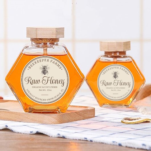 ヴィンテージハニージャールラベルビーアピールラウンドステッカー ラウンドシール