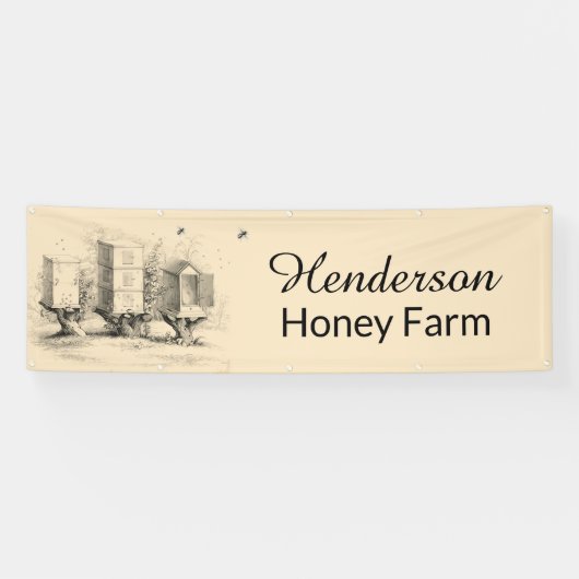 ヴィンテージハニーハイブとビービジネスバナー 横断幕 (横)