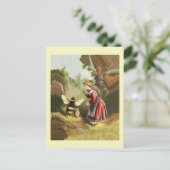 ヴィンテージハニービーと女の子はがき ポストカード (スタンド正面)