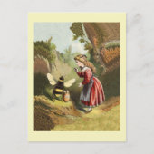 ヴィンテージハニービーと女の子はがき ポストカード (正面)