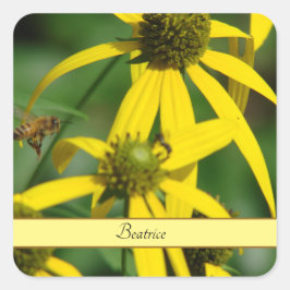 ヴィンテージハニービーイラストパーソナライズド スクエアシール