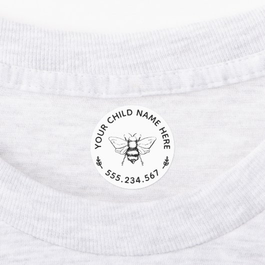 ヴィンテージハニービーグラフィックカスタムランドリーキッズ ラベル (貼付)