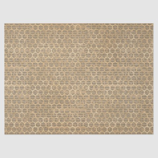 ヴィンテージハニービーシリーズデザイン1ティッシュペーパー 薄葉紙 (正面)