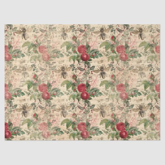 ヴィンテージハニービーシリーズデザイン2ティッシュペーパー 薄葉紙 (正面)