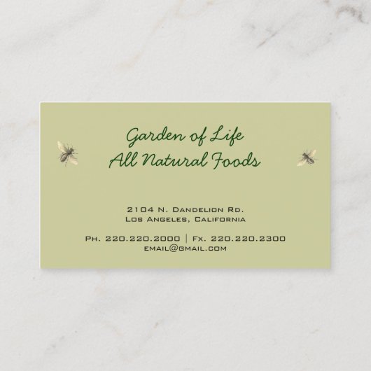 ヴィンテージハニービースケッチカスタム 名刺 (裏面)